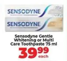 Food Lover's Market Sensodyne Gentle Whitening or Multi Care Toothpaste offer
