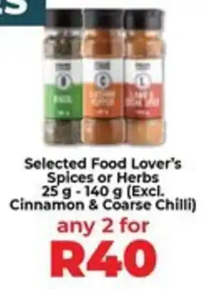 Food Lover's Market Selected Food Lover's Spices or Herbs offer