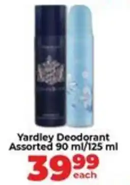 Food Lover's Market Yardley Deodorant Assorted offer