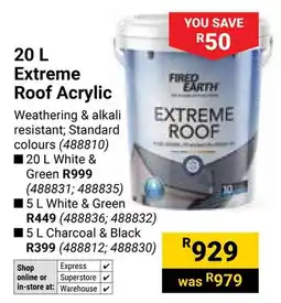 Builders Warehouse Fired Earth Extreme Roof Acrylic offer
