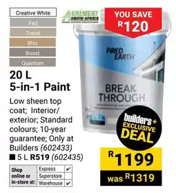Builders Warehouse Fired Earth 5-in-1 Paint offer