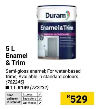 Builders Warehouse Duram Enamel & Trim offer