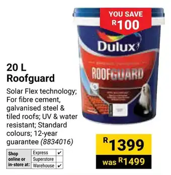 Builders Warehouse Dulux Roofguard offer