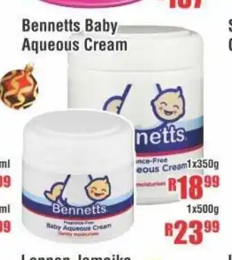 Devland Cash And Carry Bennetts Baby Aqueous Cream 350g offer
