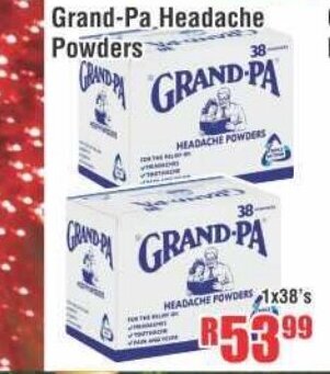 Grand-Pa Headache Powders 1x38's