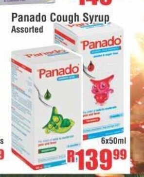 Devland Cash And Carry Panado Cough Syrup Assorted 6x50ml offer