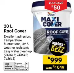 Builders Warehouse Dulux Roof Cover offer