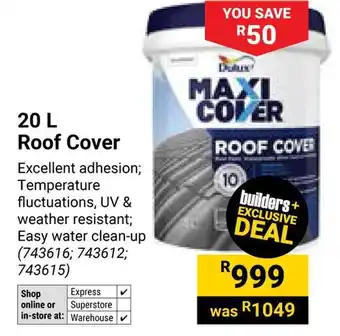 Builders Warehouse Dulux Roof Cover offer