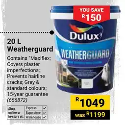 Builders Warehouse Dulux Weatherguard offer