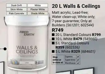 Builders Warehouse Fired Earth Walls & Ceilings offer
