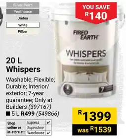 Builders Warehouse Fired Earth Whispers offer