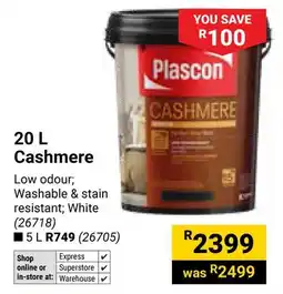 Builders Warehouse Plascon Cashmere offer