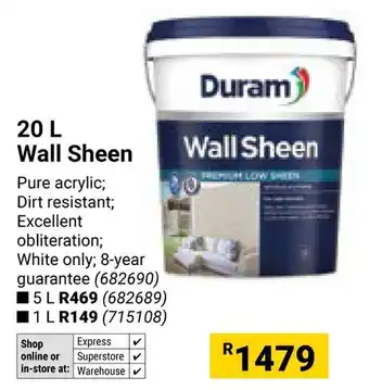 Builders Warehouse Duram Wall Sheen offer