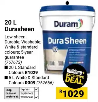 Builders Warehouse Duram Durasheen offer