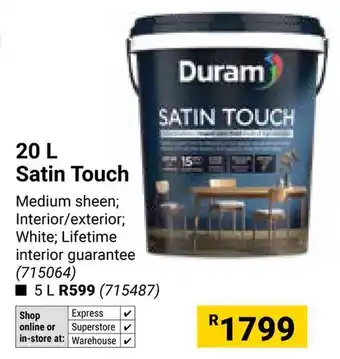 Builders Warehouse Duram Satin Touch offer