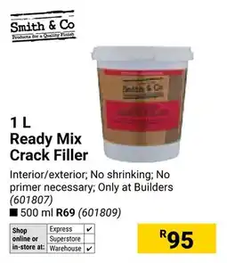 Builders Warehouse Smith & Co Ready Mix Crack Filler offer