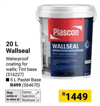 Builders Warehouse Plascon Wallseal offer