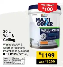 Builders Warehouse Dulux Wall & Ceiling offer