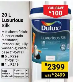 Builders Warehouse Dulux Luxurious Silk offer