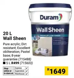 Builders Warehouse Duram Wall Sheen offer