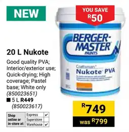 Builders Warehouse Bergermaster Nukote offer