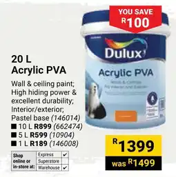 Builders Warehouse Dulux Acrylic PVA offer