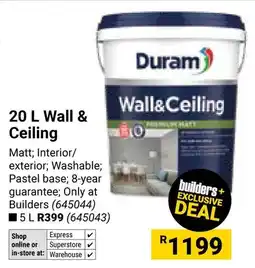 Builders Warehouse Duram Wall & Ceiling offer