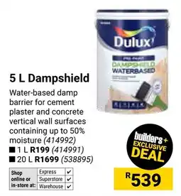 Builders Warehouse Dulux Dampshield offer