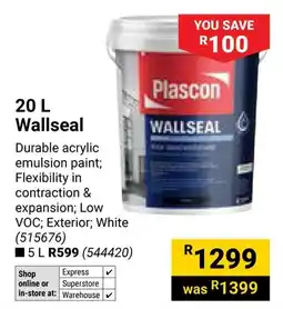Builders Warehouse Plascon Wallseal offer