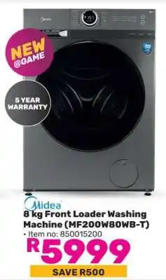 Game Midea 8 kg Front Loader Washing Machine (MF200W80WB-T) offer