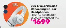 Game JBL Live 670 Noise Cancelling On-Ear Headphones offer