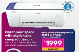 Game DeksJet Ink Advantage Ultra 4927 3-in-1 Printer offer