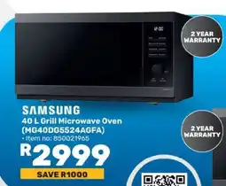 Game Samsung 40 L Grill Microwave Oven (MG40DG5524AGFA) offer