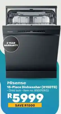 Game Hisense 15 Place Dishwasher H15DTG offer