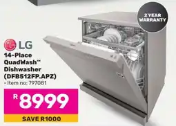 Game LG 14-Place QuadWash Dishwasher (DFB512FP.APZ) offer