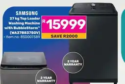 Game Samsung 27 kg Top Loader Washing Machine with BubbleStorm offer