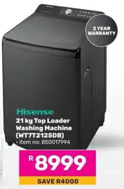 Game Hisense 21 kg Top Loader Washing Machine (WT7T2125DB) offer