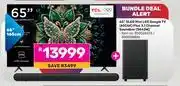 Game TCL 65 (165cm) QLED Mini LED Google TV 65C6K Plus 3.1 Channel Soundbar S643W offer