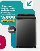 Game Hisense 18Kg Top Loader Washing Machine WT3I1823UB offer