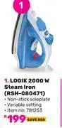 Game Logik 2000W Steam Iron RSH-080471 offer