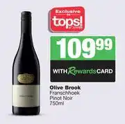 Spar Tops Olive Brook Franschhoek Pinot Noir-750ml offer