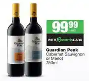 Spar Tops Guardian Peak Cabernet Sauvignon Or Merlot-750ml Each offer