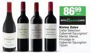 Spar Tops Kleine Zalze Cellar Selection Cabernet Sauvignon/Merlot,Merlot,Pinotage Or Cabernet Sauvignon-750ml offer