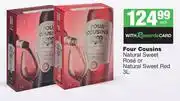 Spar Tops Four Cousins Natural Sweet Rose Or Natural Sweet Red-3L Each offer
