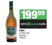Spar Tops KWV 5 Year Old Brandy-750ml offer
