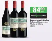 Spar Tops Franschhoek Cellar Cabernet Sauvignon, Merlot Or Shiraz-750ml Each offer