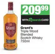Spar Tops Grant's Triple Wood Blended Scotch Whisky-750ml offer