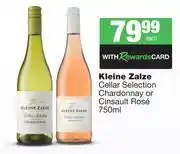 Spar Tops Kleine Zalze Cellar Selection Chardonnay Or Cinsault Rose-750ml Each offer