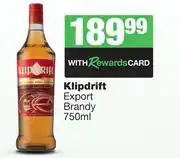 Spar Tops Klipdrift Export Brandy-750ml offer