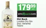 Spar Tops Old Buck London Dry Gin-750ml Each offer